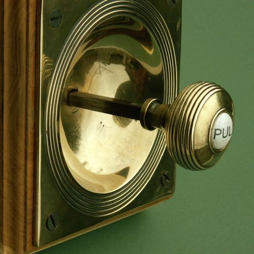 Claverley Door Bell Pull in Brass and Porcelain from Cheshire Hardware