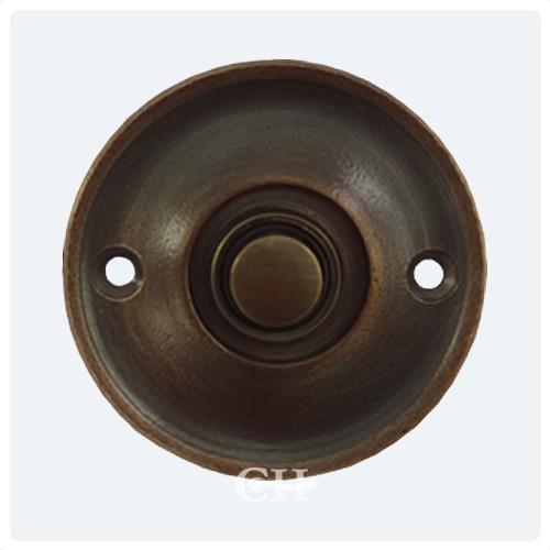 Croft 1913 Round Circular Door Bell Push in Brass Bronze Chrome Nickel