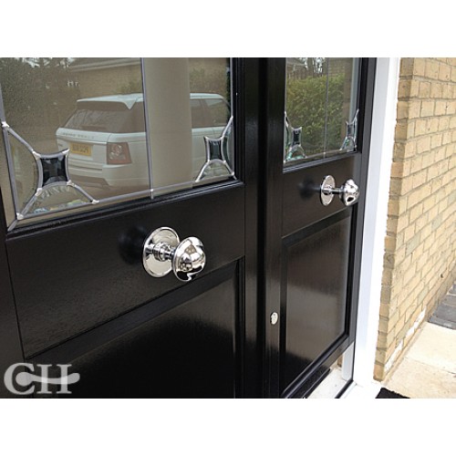 Chrome Door Hardware Kwikset Round Pocket Door Lock