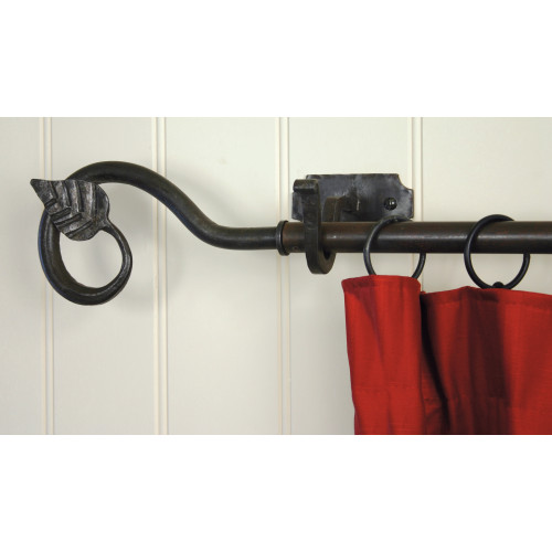 black curtain poles
