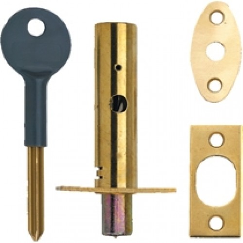 Yale Door Security Bolt with Key in Brass Door handles & door
