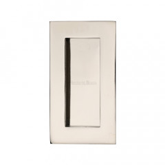 100mm Sliding or Pocket Door Flush Pulls Polished Nickel