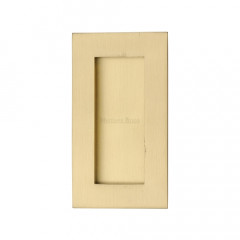 100mm Sliding or Pocket Door Flush Pulls Satin Brass