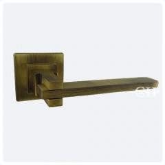 Aldaba Innova Square Cross Lever Handles in Antique Brass