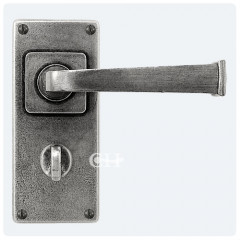 Finesse Design Pewter Allendale Handles on Jesmond Bathroom Backplate