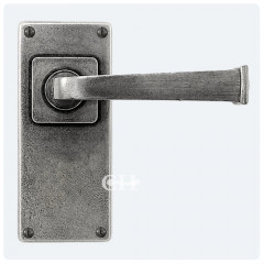 Finesse Design Pewter Allendale Handles on Jesmond Plain Backplate