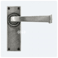 Finesse Design Pewter Allendale Lever Handles on Plain Backplate