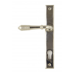 Anvil Regency Nickel Reeded Lever Handles On 92mm Backplate