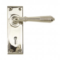 Anvil Regency Nickel Reeded Lever Handles On Keyhole Backplate