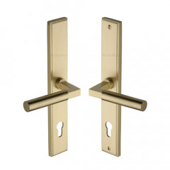 Bauhaus Multipoint Lever Handles 92mm in Satin Brass