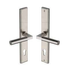 Bauhaus Multipoint Lever Handles 92mm in Satin Nickel