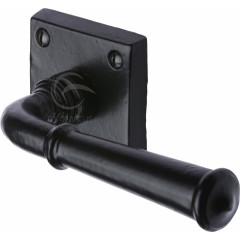 Square Black Period Lever Handles On Rose