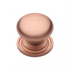 Victorian Round Cabinet Knobs On Rose Satin Rose Gold