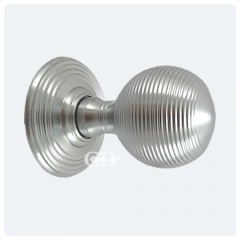 satin chrome reeded beehive door knobs