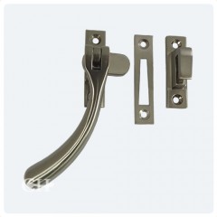 satin nickel casement window fasteners with hook and mortice