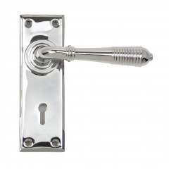 Anvil Regency Chrome Reeded Lever Handles On Keyhole Backplate
