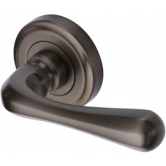 Charlbury Designer Lever Handles on Rose in Matt Bronze