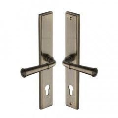 Colonial Multipoint Lever Handles 92mm in Antique Brass