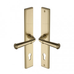 Colonial Multipoint Lever Handles 92mm in Satin Brass