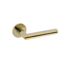 Fogarty Lever Handles On Rose in Raw Brass
