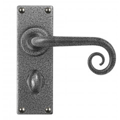 Stonebridge Curl Hand Forged Steel Levers On Bathroom Backplate