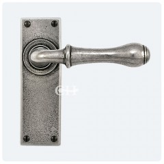 Finesse Design Pewter Derwent Lever Handles on Plain Backplate