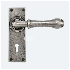 Finesse Design Pewter Derwent Lever Handles on Keyhole Backplate