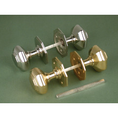 octagonal mortice knobs nickel