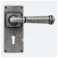 Finesse Pewter Durham Handles on Jesmond Keyhole Backplate