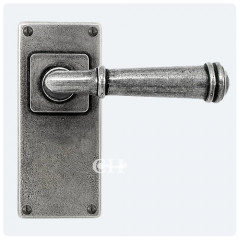 Finesse Pewter Durham Handles on Jesmond Latch Backplate