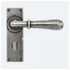 Finesse Design Pewter Fenwick Lever Handles on Bathroom Backplate