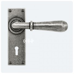 Finesse Design Pewter Fenwick Lever Handles on Keyhole Backplate
