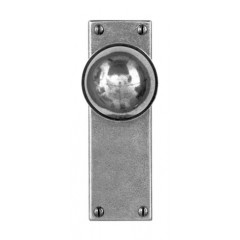 Finesse Design Pewter Pelton Knobs on Latch Backplate