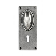 Finesse Design Pewter Lincoln Knobs on Keyhole Backplate