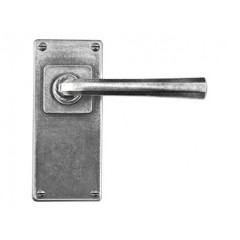 Finesse Design Pewter Tunstall Lever Door Handles on Jesmond Backplate
