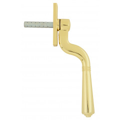 Cranked Locking Teardrop Window Handles Polished Brass