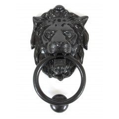 Lions Head Door Knocker in External Black