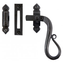 Shepherds Crook Casement Window Fasteners Black Beeswax RH