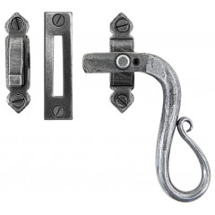 Shepherds Crook Casement Window Fasteners Pewter RH