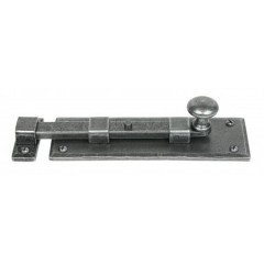 Straight Door Bolt Pewter Patina 158mm