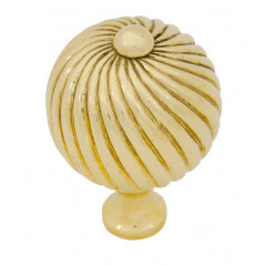 Large Swirl Cupboard Knob 45mm Polished Rustic Brass 