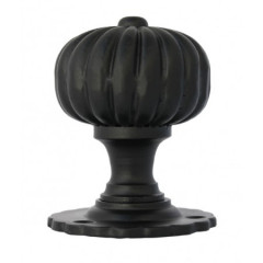 Flower Mortice Door Knobs in Black