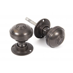 Aged Bronze Half Reeded Door Knobs