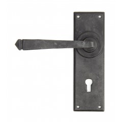 Anvil Avon Keyhole Lever Handles On Backplate In Beeswax Black