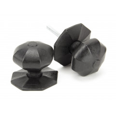 Octagonal Door Knobs External Black Beeswax