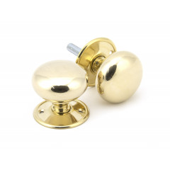 Polished Brass Mushroom Mortice or Rim Door Knobs