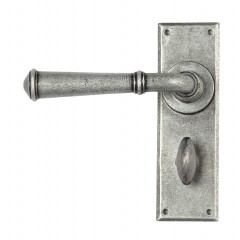 Regency Lever Handles Bathroom Backplate in Pewter