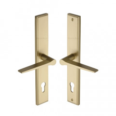 Gio Multipoint Lever Handles 92mm in Satin Brass
