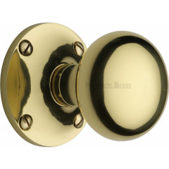 Kensington Large Victorian Knobs in Polished Brass