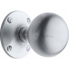 Westminster Large Victorian Knobs in Satin Chrome